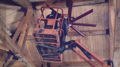 Scissor Lift Installing a Fan