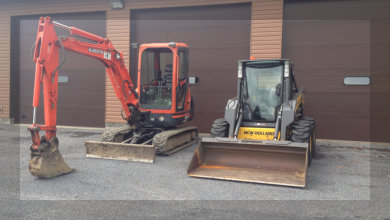 Garage Pic with Excavator